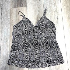 Tankini top black and white plus size XL